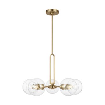 Codyn Five Light Chandelier in Satin Brass by Visual Comfort Studio
