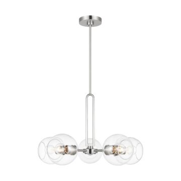 Codyn Five Light Chandelier in Brushed Nickel by Visual Comfort Studio