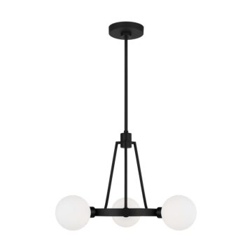 Clybourn Three Light Chandelier in Midnight Black by Visual Comfort Studio