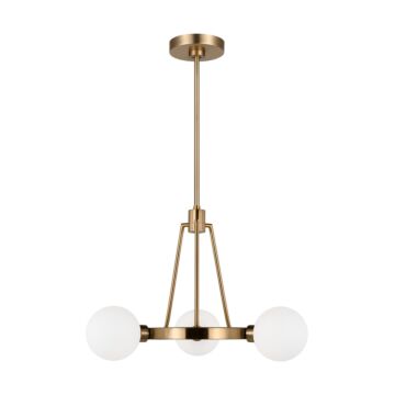 Clybourn Three Light Chandelier in Satin Brass by Visual Comfort Studio