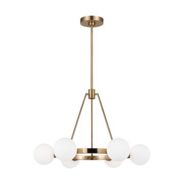 Clybourn Six Light Chandelier in Satin Brass by Visual Comfort Studio