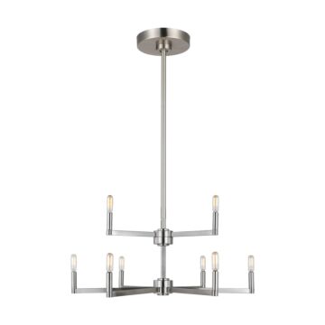 Fullton Nine Light Chandelier in Brushed Nickel by Visual Comfort Studio