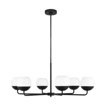 Alvin Six Light Chandelier in Midnight Black by Visual Comfort Studio