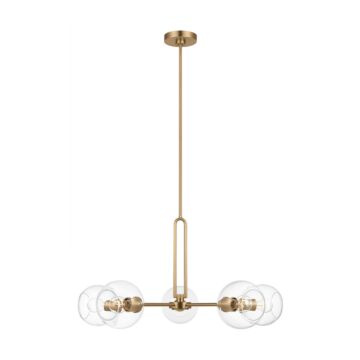 Codyn Five Light Chandelier in Satin Brass by Visual Comfort Studio