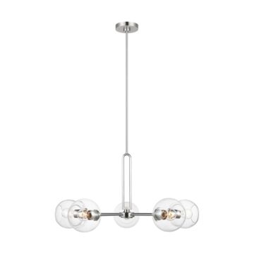 Codyn Five Light Chandelier in Brushed Nickel by Visual Comfort Studio