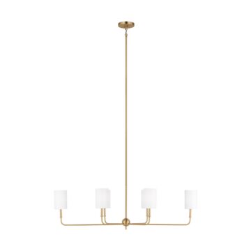 Foxdale Six Light Chandelier in Satin Brass by Visual Comfort Studio
