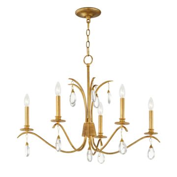Eden Five Light Chandelier in Charcoal Gold Leaf by Maxim