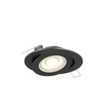 1-Light Recessed LED Gimbal Light in Black