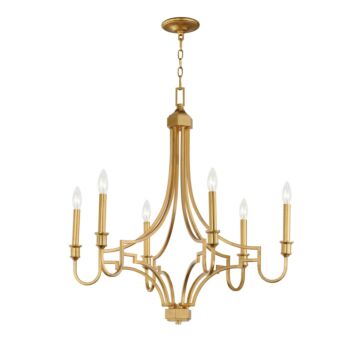 Normandy Six Light Chandelier in Gold Leaf by Maxim