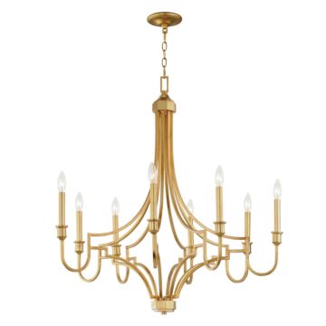 Normandy Eight Light Chandelier in Gold Leaf by Maxim