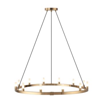 Cascadian 12 Light Chandelier in Aged Gold Brass by Matteo Lighting