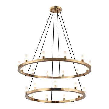 Cascadian 21 Light Chandelier in Aged Gold Brass by Matteo Lighting