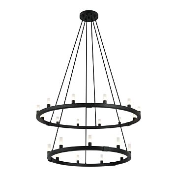 Cascadian 21 Light Chandelier in Matte Black by Matteo Lighting