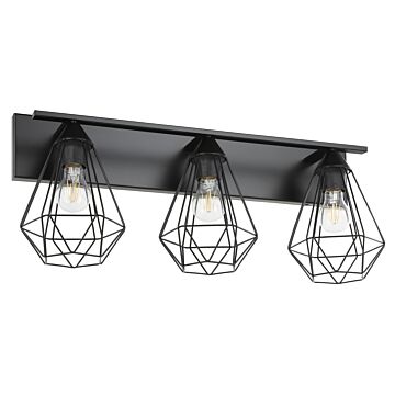 Tarbes 3-Light Bathroom Vanity Light with Vanity in Matte Black