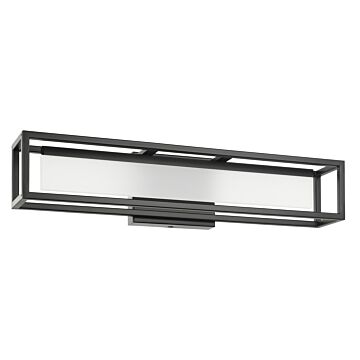Gualajo 1-Light LED Bathroom Vanity Light with Vanity in Matte Black