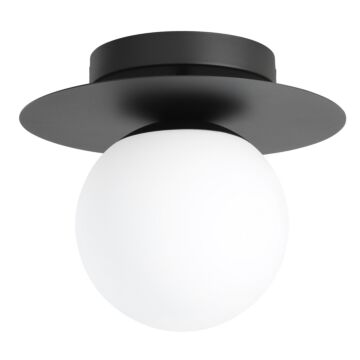 Arenales One Light Semi Flush Mount in Structured Black by Eglo USA