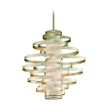 Vertigo Four Light Chandelier in Modern Silver Leaf by Corbett Lighting