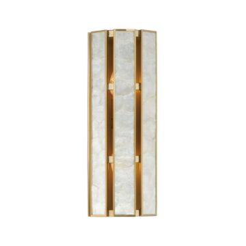 Miramar Two Light Wall Sconce in Capiz   Natural Aged Brass by Maxim