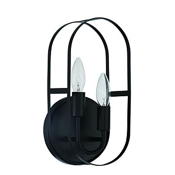 Mindful Two Light Wall Sconce in Flat Black by Craftmade