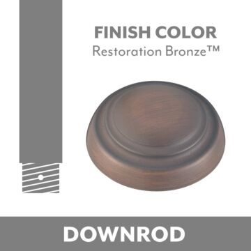 Minka Aire Ceiling Fan Downrod in Restoration Bronze by Minka Aire