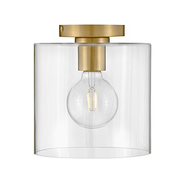 Pippa 1-Light LED Flush Mount in Lacquered Brass
