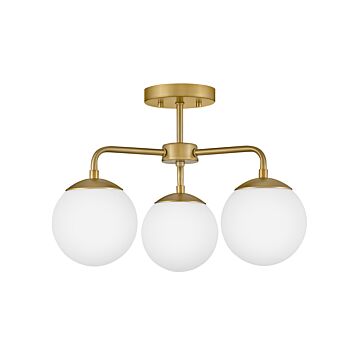 Julep 3-Light LED Semi-Flush Mount in Lacquered Brass