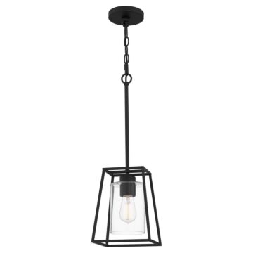 Prescott One Light Mini Pendant in Matte Black by Quoizel