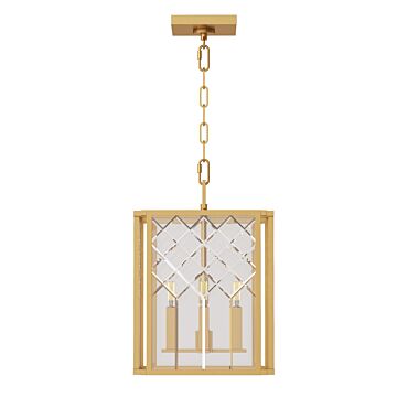 Erro Four Light Pendant in Burnished Brass by Visual Comfort Studio