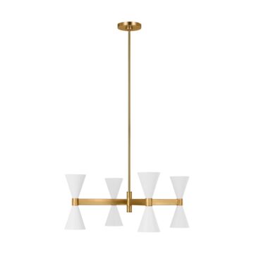 Albertine Eight Light Chandelier in Matte White by Visual Comfort Studio