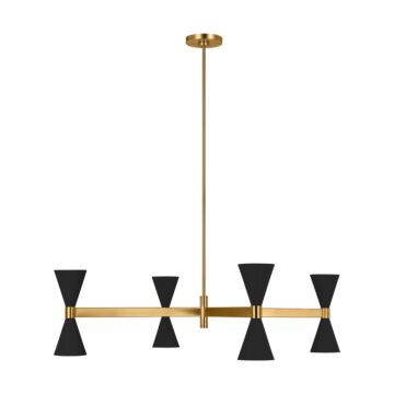 Albertine Eight Light Chandelier in Midnight Black by Visual Comfort Studio