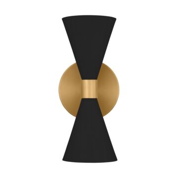 Albertine Two Light Bath Fixture in Midnight Black by Visual Comfort Studio