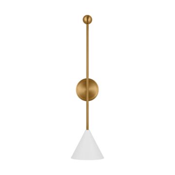 Cosmo One Light Bath Fixture in Matte White and Burnished Brass by Visual Comfort Studio