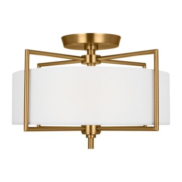 Perno Two Light Semi Flush Mount in Burnished Brass by Visual Comfort Studio