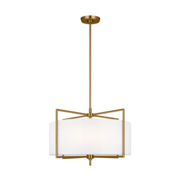 Perno Four Light Pendant in Burnished Brass by Visual Comfort Studio
