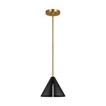 Cambre LED Pendant in Midnight Black and Burnished Brass by Visual Comfort Studio