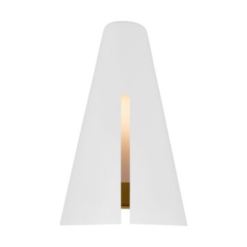 Cambre LED Wall Sconce in Matte White and Burnished Brass by Visual Comfort Studio