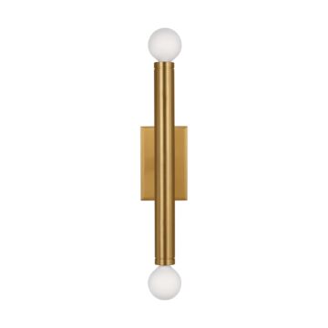 Beckham Modern Two Light Wall Sconce in Burnished Brass by Visual Comfort Studio