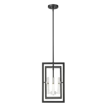 Milbank 4-Light Pendant Light in Black with White Candle Sleeves