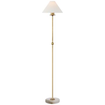 Caspian LED Floor Lamp in Antique-Burnished Brass and Alabaster by Visual Comfort Signature