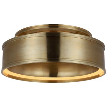 Connery LED Flush Mount in Antique-Burnished Brass by Visual Comfort Signature