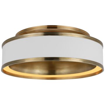 Connery LED Flush Mount in Matte White and Antique-Burnished Brass by Visual Comfort Signature