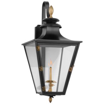 Albermarle Gas Wall Lantern in Matte Black and Brass by Visual Comfort Signature