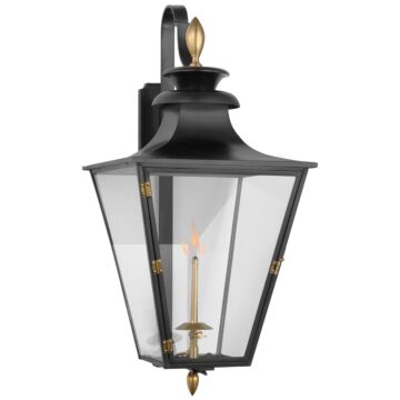 Albermarle Gas Wall Lantern in Matte Black and Brass by Visual Comfort Signature