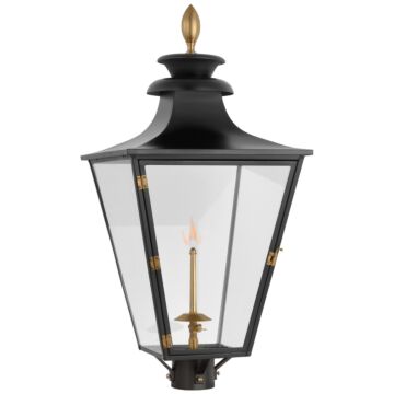 Albermarle Gas Post Light in Matte Black and Brass by Visual Comfort Signature