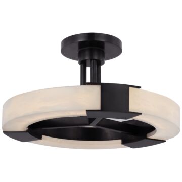 Covet LED Semi-Flush Mount in Bronze and Alabaster by Visual Comfort Signature