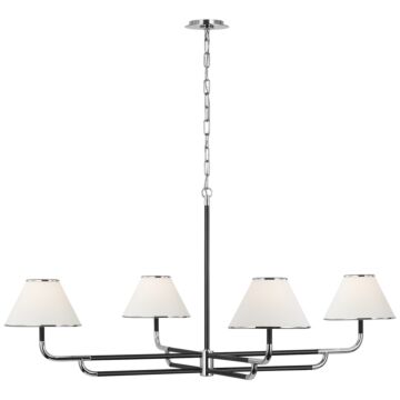 Rigby LED Chandelier in Polished Nickel and Ebony by Visual Comfort Signature