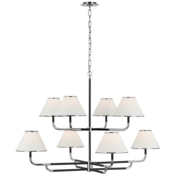 Rigby LED Chandelier in Polished Nickel and Ebony by Visual Comfort Signature