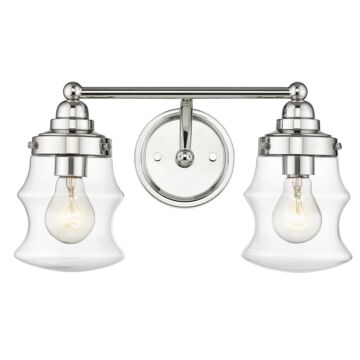 Keal 2-Light Bathroom Vanity Light in Polished Nickel