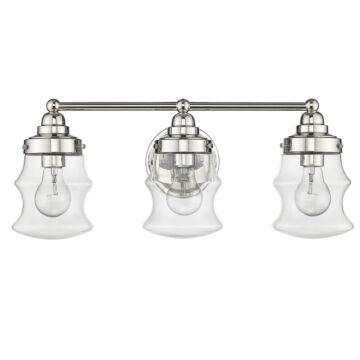 Keal 3-Light Bathroom Vanity Light in Polished Nickel