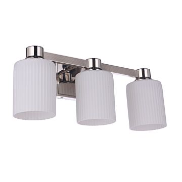 Bretton Three Light Vanity in Polished Nickel by Craftmade